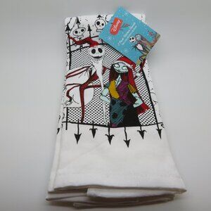 Kitchen Dish Towel Nightmare Before Christmas Jack and Sally Cotton Absorbent